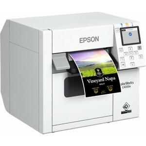 Epson ColorWorks CW-C4000E tiskárna štítků, USB, LAN, ZPLII, bílá - C31CK03102MK