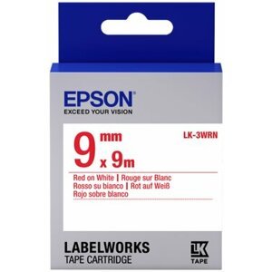Epson LabelWorks LK-3WRN, páska pro tiskárny etiket, 9mm, 9m, červeno-bílá - C53S653008