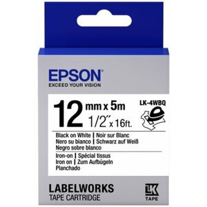 Epson LabelWorks LK-4WBQ, páska pro tiskárny etiket, 12mm, 5m, černo-bílá - C53S654024