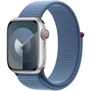 Apple Watch Series 9, Cellular, 41mm, Silver, Winter Blue Sport Loop - MRHX3QC/A