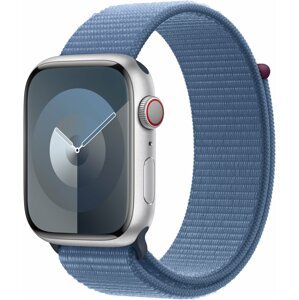 Apple Watch Series 9, Cellular, 45mm, Silver, Winter Blue Sport Loop - MRMJ3QC/A