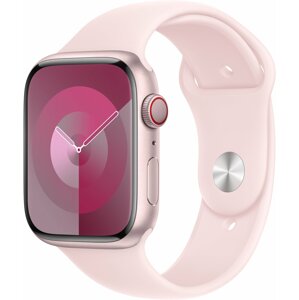 Apple Watch Series 9, Cellular, 45mm, Pink, Light Pink Sport Band - S/M - MRMK3QC/A