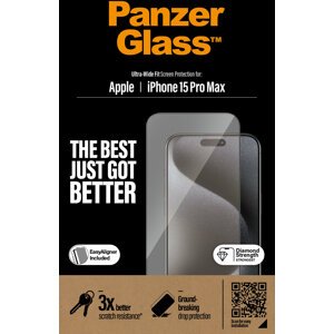 PanzerGlass ochranné sklo pro Apple iPhone 15 Pro Max, Ultra-Wide Fit - 2812