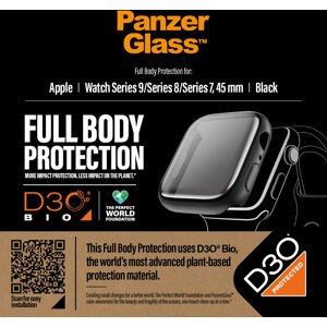 PanzerGlass ochranný kryt s D30 pro Apple Watch Series 9/8/7 45mm, černá - 3690