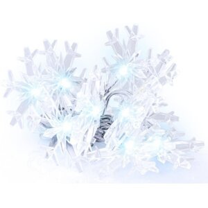 Retlux vánoční girlanda s vločkami RXL 480, 10LED, 1.35m, studená bílá - 52000035
