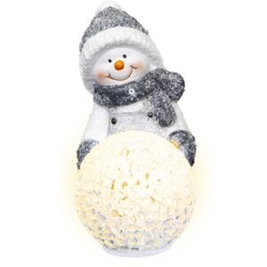 Retlux vánoční dekorace sněhulák s koulí RXL 474, LED, 12cm, teplá bílá - 52000044