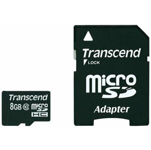 Transcend Micro SDHC 8GB Class 10 + adaptér - TS8GUSDHC10