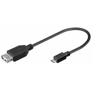 PremiumCord USB redukce USB A/female - Micro USB/male, kabel 20cm - kur-13
